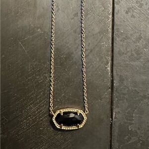 Kendra Scott Black Stone Gold Pendant Necklace